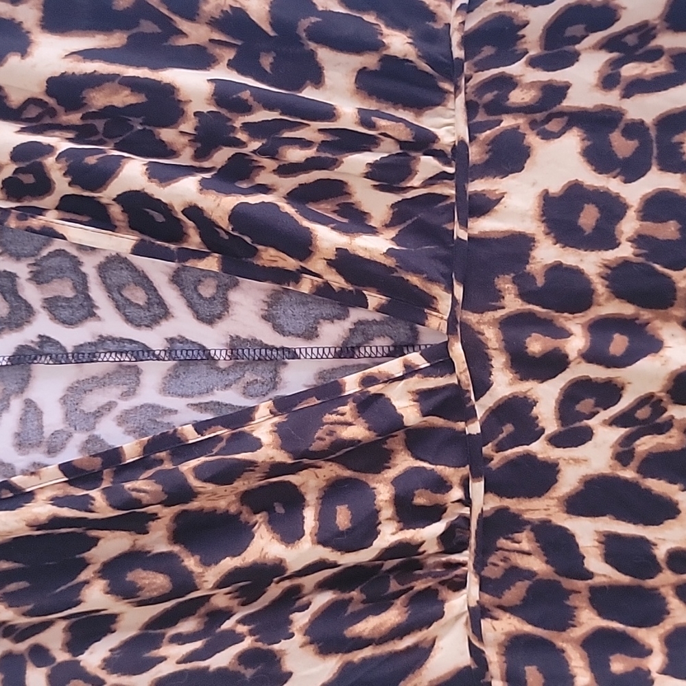 LEOPARD PRINT ROUCHED MINI DRESS - Picture 5 of 6